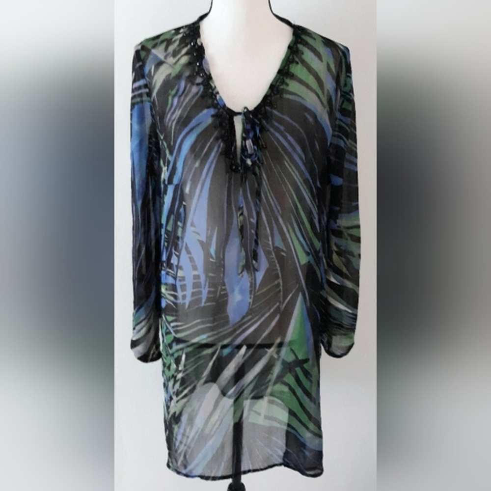 Soaked Beaded Swimsuit Cover Up